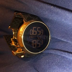 Gold Gucci Digital Watch